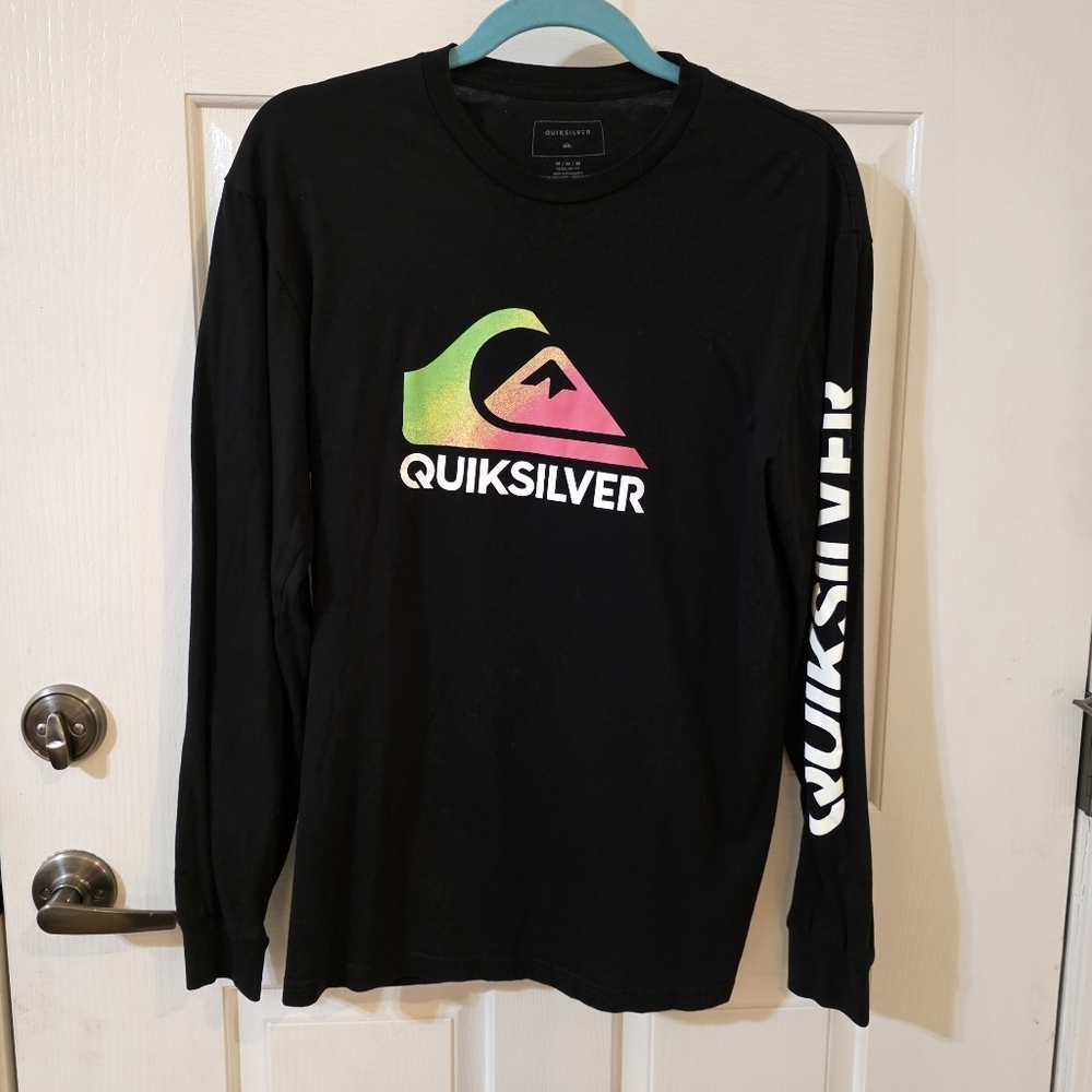 Quiksilver Black Long Sleeve with Vibrant Logo